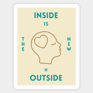 Unisex Inside Is The New Outside Graphic T-shirt - Spiritual Growth Yoga Meditation Zen Mind Consciousness Level Magnet